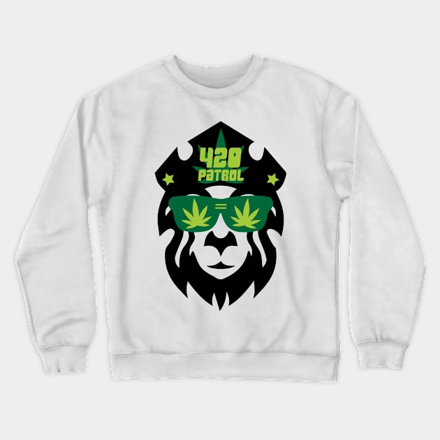 420 Lion Patrol Crewneck Sweatshirt by defytees